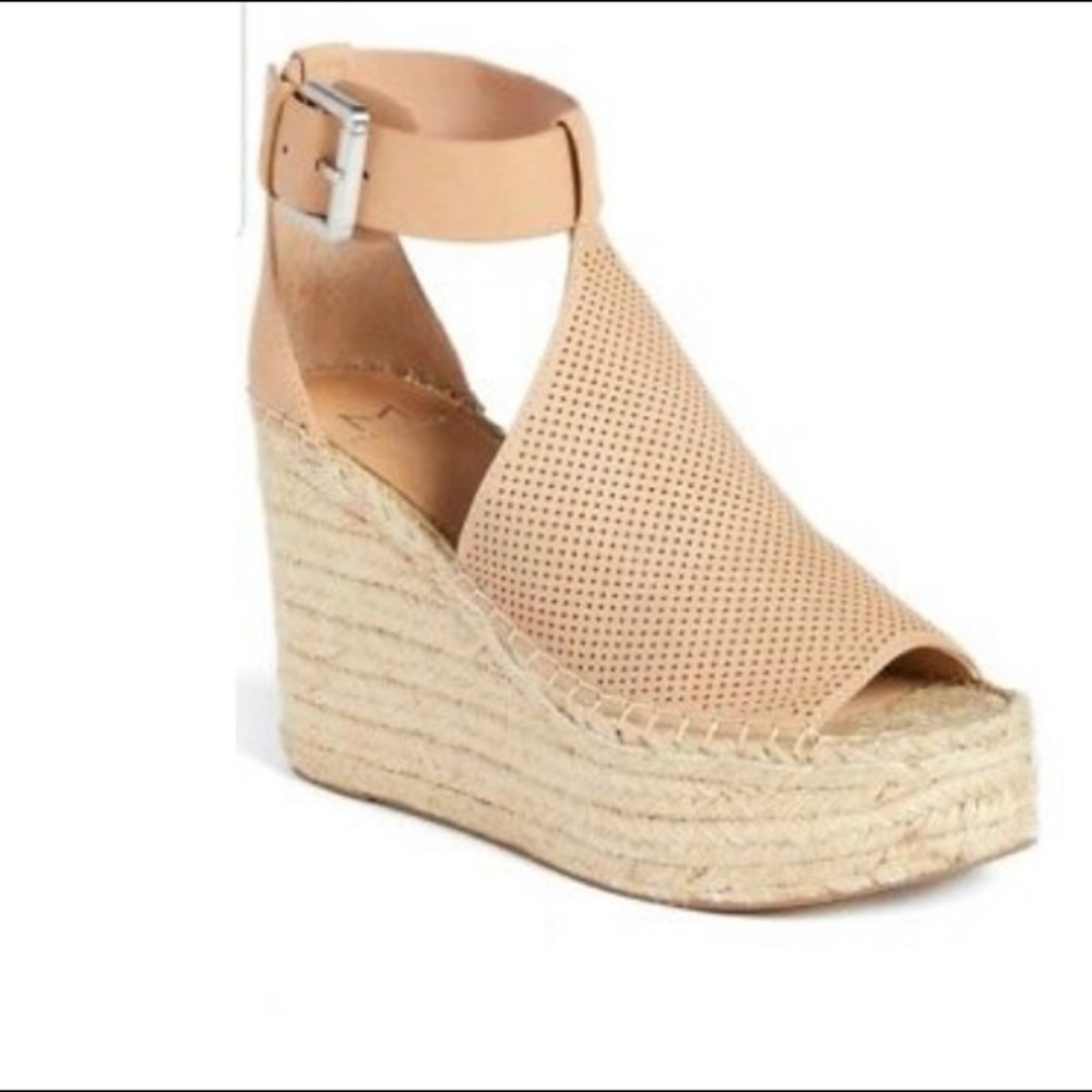 Marc fisher annie perforated espadrille wedge